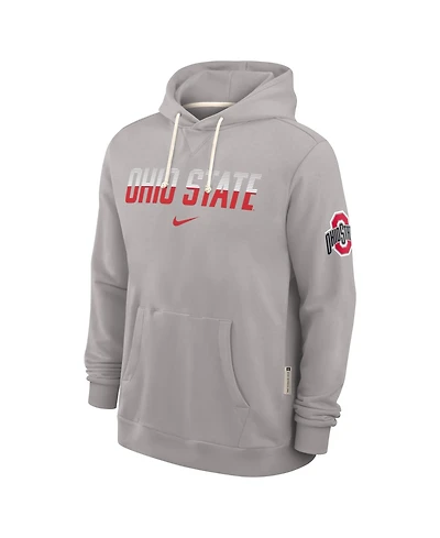 Nike Men's Gray Ohio State Buckeyes 2026 Sideline Standard Issue Dri-fit Hoodie