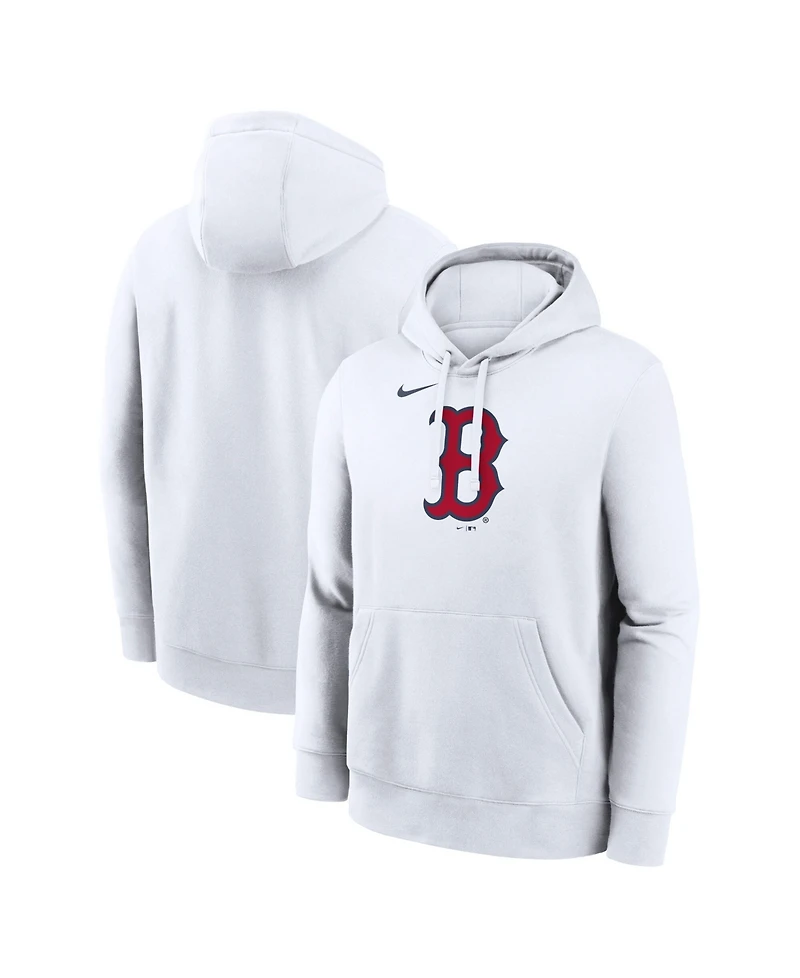 Nike Men's White Boston Red Sox Logo Club Hoodie