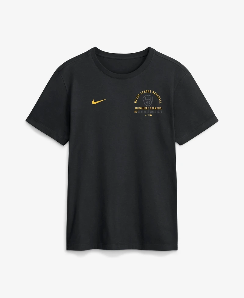 Nike Men's Black Milwaukee Brewers Split Logo T-Shirt