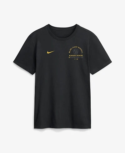 Nike Men's Black Milwaukee Brewers Split Logo T-Shirt