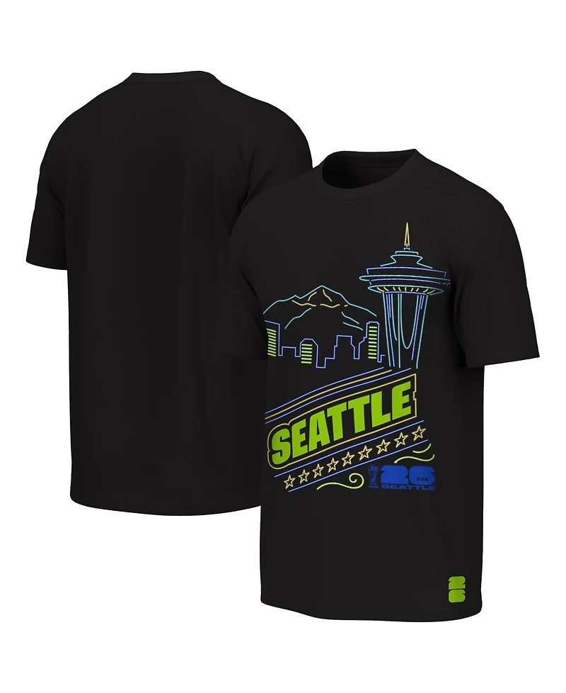 Outerstuff Big Boys and Girls Black Fifa World Cup 2026 Seattle Neon City Night T-Shirt