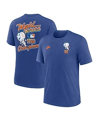 Nike Men's Heather Royal New York Mets World Series 40th Anniversary Tri-Blend T-Shirt