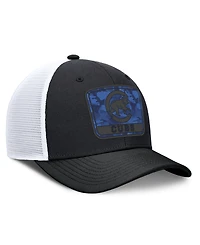 Nike Men's Black/White Chicago Cubs Camo Rise Trucker Dri-fit Adjustable Hat
