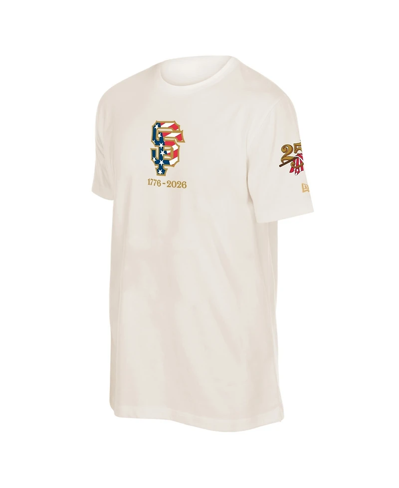 New Era Men's Cream San Francisco Giants 250th Fourth of July T-Shirt