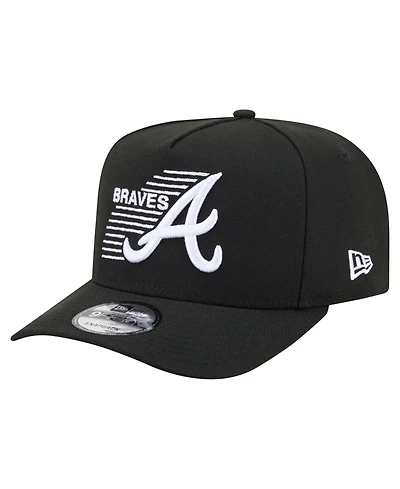 New Era Men's Black Atlanta Braves Motion A-Frame 9FIFTY Snapback Hat