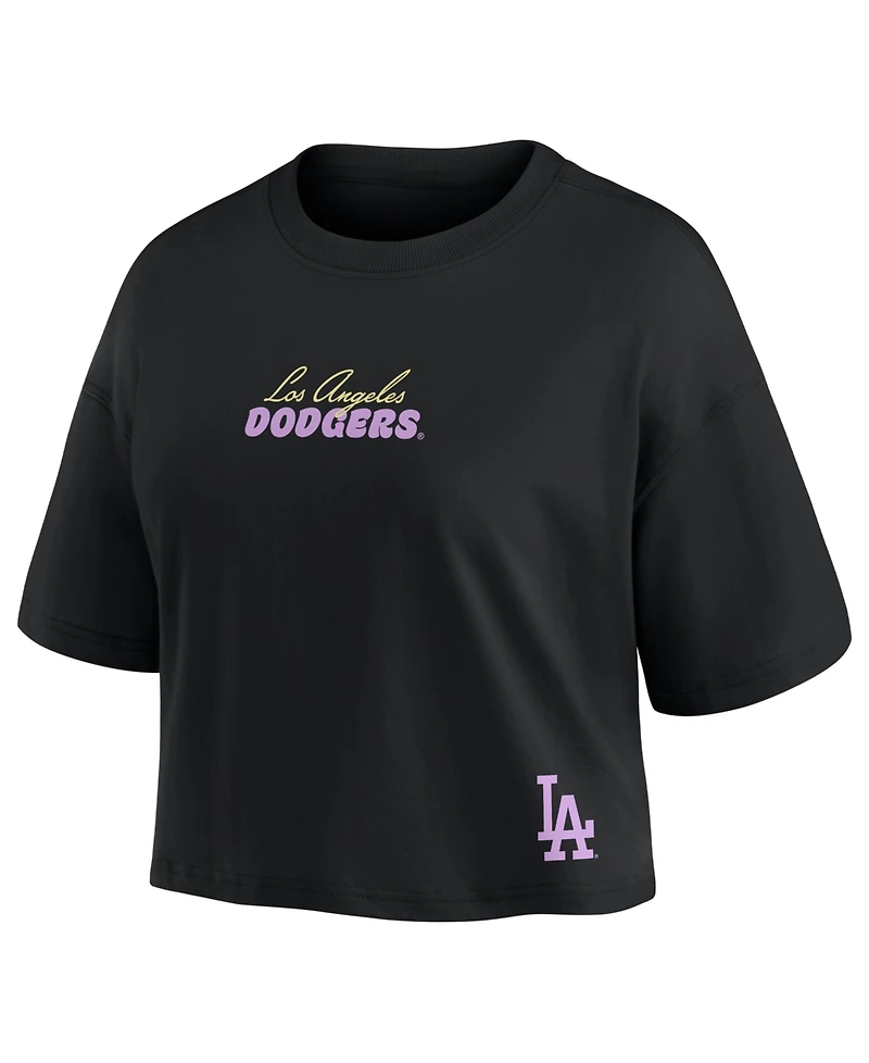 Fanatics Women's Shohei Ohtani Black Los Angeles Dodgers Name & Number Cropped Top