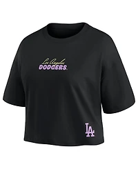 Fanatics Women's Shohei Ohtani Black Los Angeles Dodgers Name & Number Cropped Top