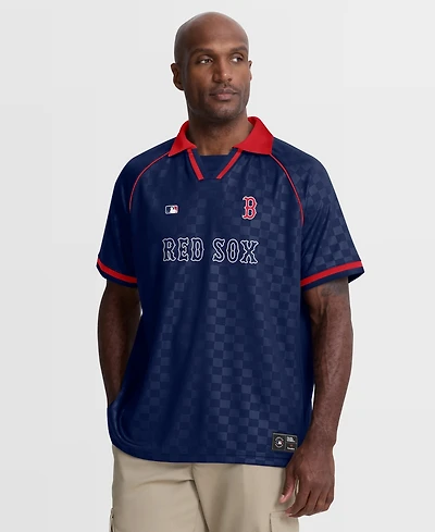 Fanatics Men's Navy Boston Red Sox Homerun Raglan V-Neck Polo Shirt