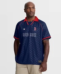 Fanatics Men's Navy Boston Red Sox Homerun Raglan V-Neck Polo Shirt