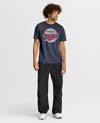 Nike Men's Heather Navy Minnesota Twins Cooperstown Logo Tri-Blend T-Shirt