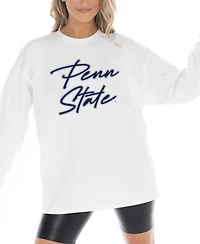 Gameday Couture Women's White Penn State Nittany Lions Midweight Oversized Long Sleeve T-Shirt