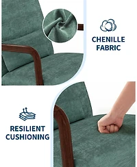 homfan Set of 2 Mid-Century Chenille Accent Chairs
