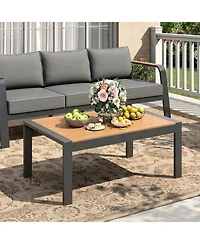 gaomon Outdoor Coffee Table, All-Weather Aluminum Patio Coffee Table for Patio, Deck, Backyard, Garden, Poolside