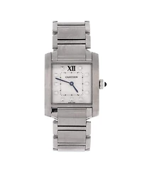 Pre-Owned Cartier Tank Francaise Quartz Watch in Stainless Steel with Diamond Markers 25mm