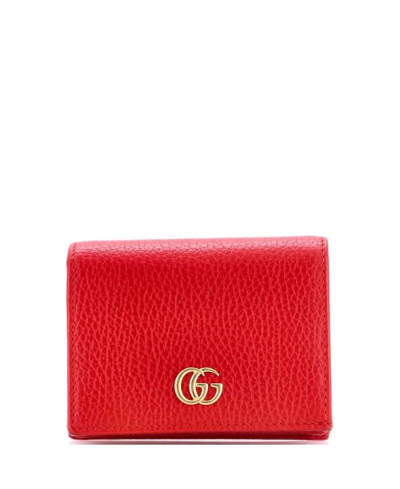 Pre-Owned Gucci Gg Marmont Flap Card Case Leather