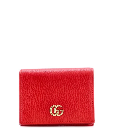 Pre-Owned Gucci Gg Marmont Flap Card Case Leather
