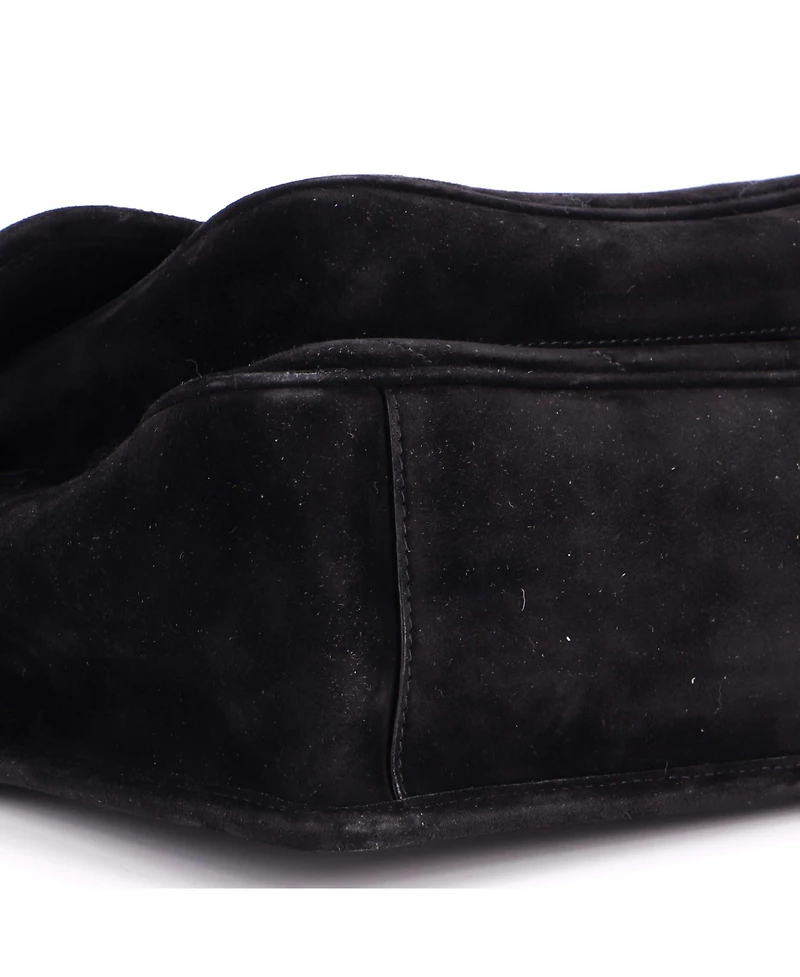 Pre-Owned Saint Laurent Medium Niki Chain Flap Bag Matelasse Chevron Suede