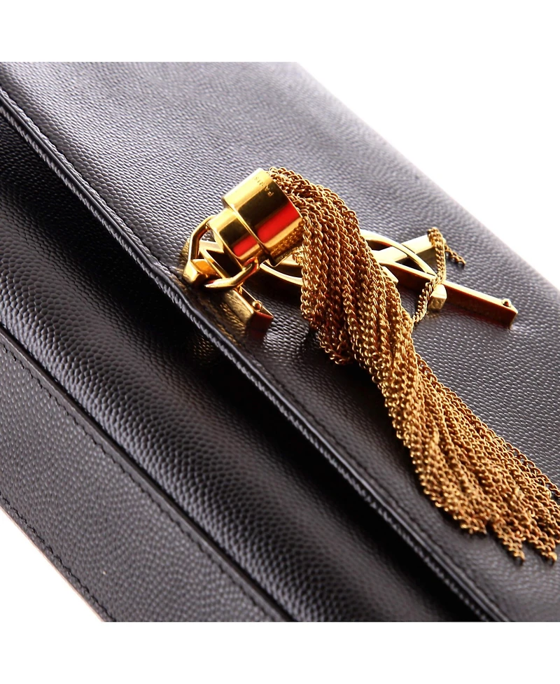 Pre-Owned Saint Laurent Small Classic Monogram Tassel Crossbody Bag Grainy Leather