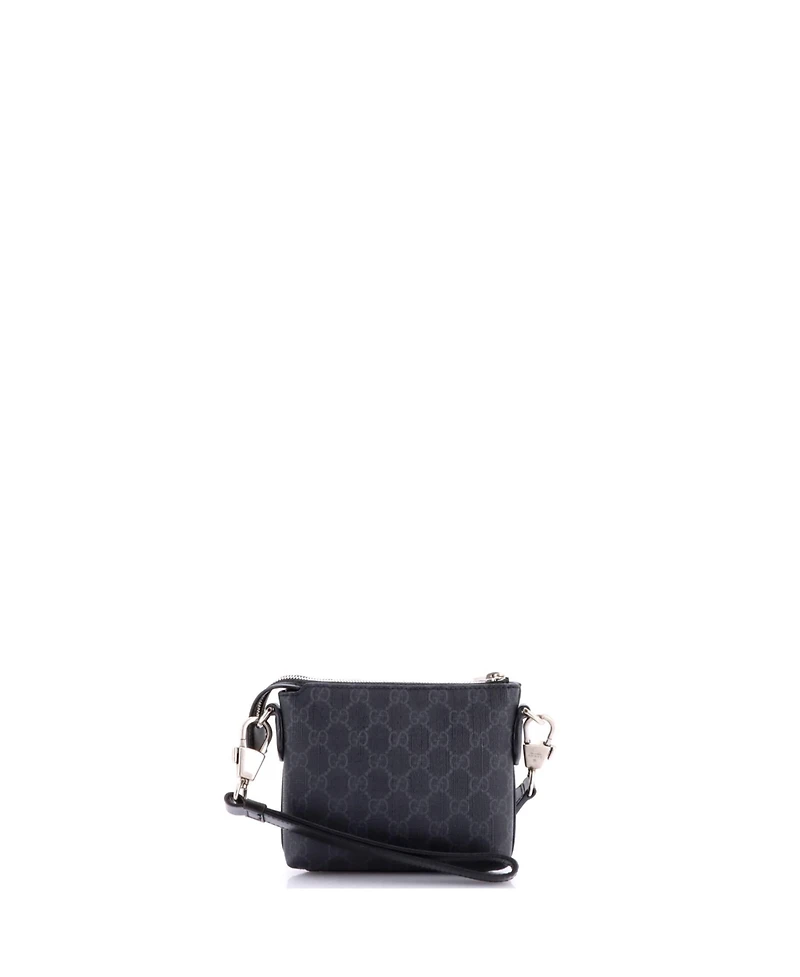 Pre-Owned Gucci Mini Interlocking G Patch Wristlet Messenger Bag Gg Coated Canvas