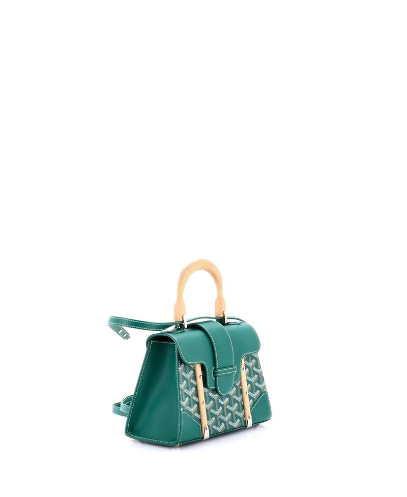 Pre-Owned Goyard Mini Structured Saigon Top Handle Bag Coated Canvas with Leather