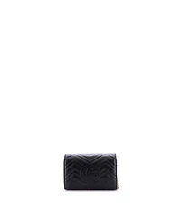 Pre-Owned Gucci Mini Gg Marmont Chain Wallet Matelasse Leather