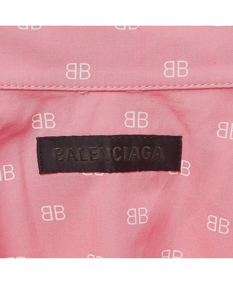 Pre-Owned Balenciaga Women's Monogram Print Oversized Cotton Shirt
