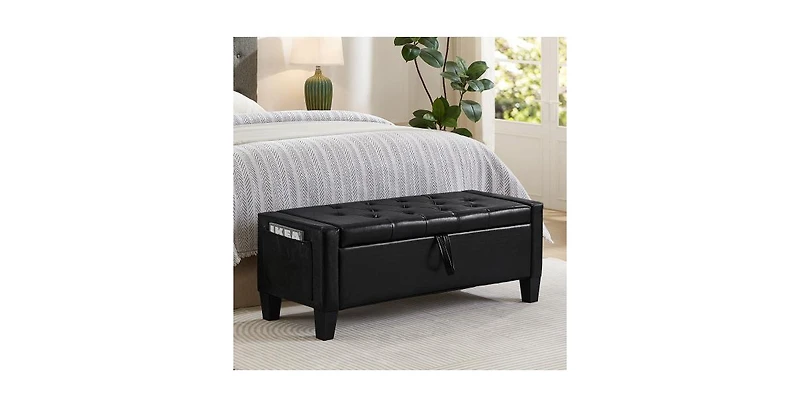 Flynama Linen Storage Ottoman Bench