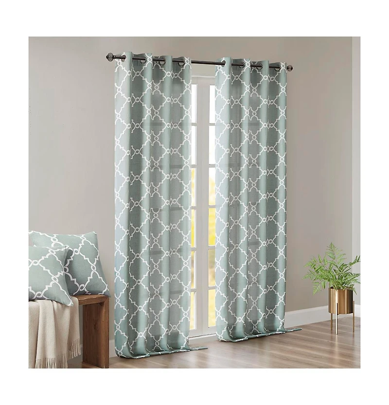 Avobird Fretwork Print Grommet Top Window Curtain Panelm Only 1 Piece Panel