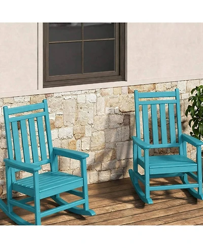gaomon Set of 2 All Weather Resistant Outdoor Hdpe Rocking Chair for Patio Front Porch