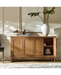 Hulala Home Agnes 58" Wide Transitional 4 Door Sideboard with Cable Management and Adjustable Shelves