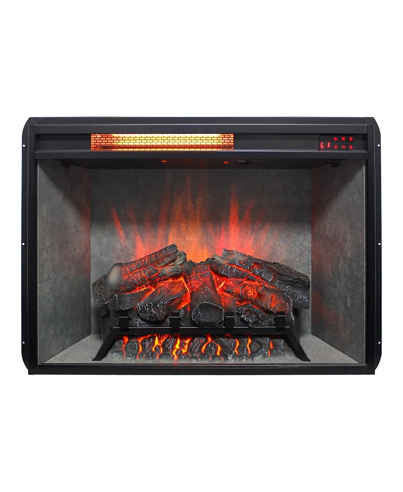 Streamdale Furniture 28" Infrared Electric Fireplace Insert with Realistic Flames and Touch Control