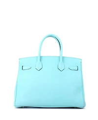 Pre-Owned HERMES Birkin 30 Handbag Blue Epsom with Gold Hardware