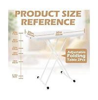 gaomon Folding Table, Plastic Personal Foldable Tables, Adjustable Rectangular Dining Table, Simple Bedside Square Table, for Party, Dining, Events