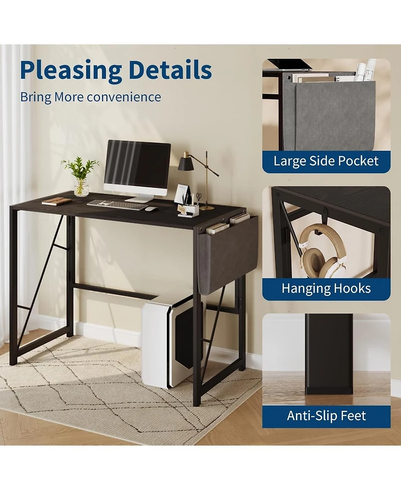 homfan 39.4" Folding Computer Desk