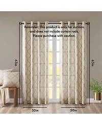 Avobird Fretwork Print Grommet Top Window Curtain Panel Only 1 Piece Panel