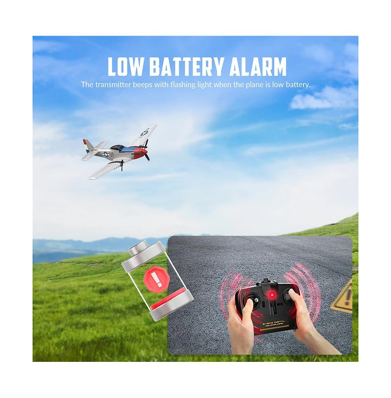 Bruce & Shark 2.4GHz Rc Plane – 3 Channel with Gyro, 330 feet Range and Epp Foam