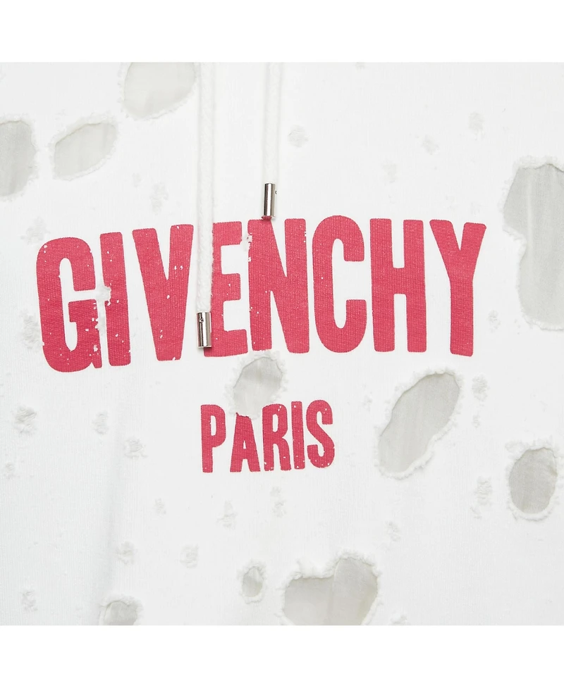 Pre-Owned Givenchy Women's Logo Print Distressed Oversize Hoodie
