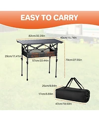 Piscifun Folding Camping Table Aluminum Portable Picnic Adjustable Height Outdoor Beach Bbq