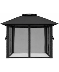 gaomon 10x10 Outdoor Gazebo with Mesh Netting – Metal Frame Patio Canopy, Eave Shelter for Garden and Patio, No Sidewalls
