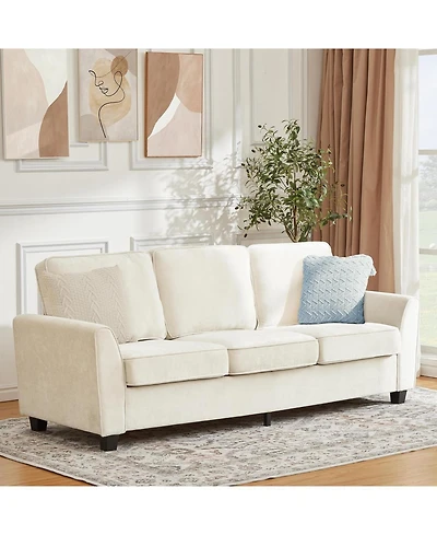 gaomon 83 Inch Modern 3 Seater Sofa, Oversized Cloud Couch with Washable Detachable Covers, Comfy Chenille Upholstered Sofa for Living Room, Apartment