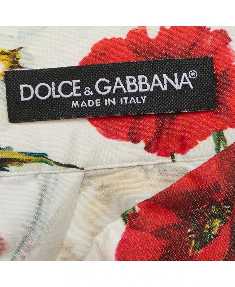 Pre-Owned Dolce & Gabbana Women's Floral Printed Cotton And Silk Pleated Skirt