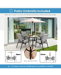 Sugift 5 Feet Square Patio Market Table Outdoor Umbrella with Quick Release Button