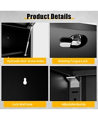 Boyel Living Wall Cabinet Garage Storage Adjustable Shelves Locking Door Steel Organizer