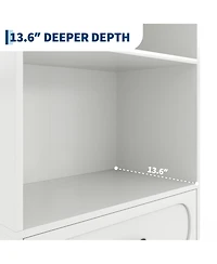 gaomon 70" H Bookshelf with 3 Drawers, Tall Bookcase with 3-Tier Open Shelves Wood Bookcase with Adjustable Shelf Kitchen Storage Cabinets
