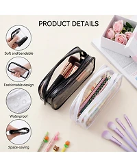 Danrong Clear Pvc Pencil Case Makeup Pouch Travel Toiletry Bag With Zipper Big Capacity Stationery Storage Organizer 10 Pack