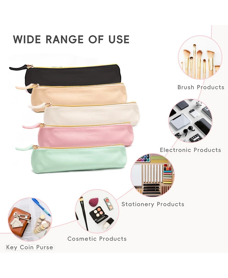 Danrong Small Pencil Cases Pouch Zipper Makeup Bag Multi-function Stationery Organizer Home Office Vacation
