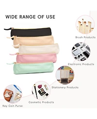 Danrong Small Pencil Cases Pouch Zipper Makeup Bag Multi-function Stationery Organizer Home Office Vacation