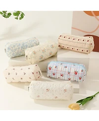 Danrong Pencil Case Pen Bag Pouch Holder Box Organizer Makeup Cute Corduroy Canvas Lightweight Travel School Gift