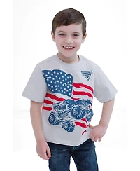 Monster Jam Toddler Boys (2T-4T) Patriotic Short Sleeve T-Shirt
