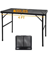 Piscifun Camping Table Mesh Desktop Lightweight Portable Folding Grill Height Adjustable Metal Outdoor Cooking Bbq Picnic